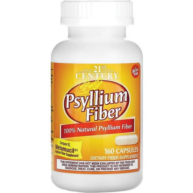 Psyllium Fiber Caps, 160 Capsules, 21st Century Health Care