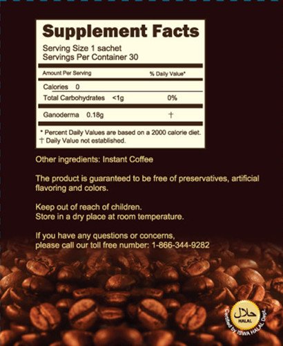 Coffee King 2 in 1, Ganoderma Coffee, 30 Sachets/Box, Longreen Corporation