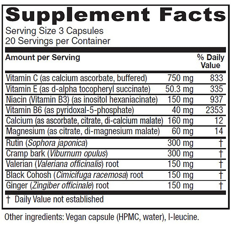 Cramp Bark Extra, Menstrual Support, 60 Vegetarian Capsules, Vitanica