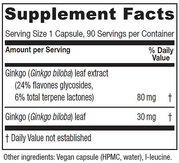 Ginkgo, 90 Vegetarian Capsules, Vitanica