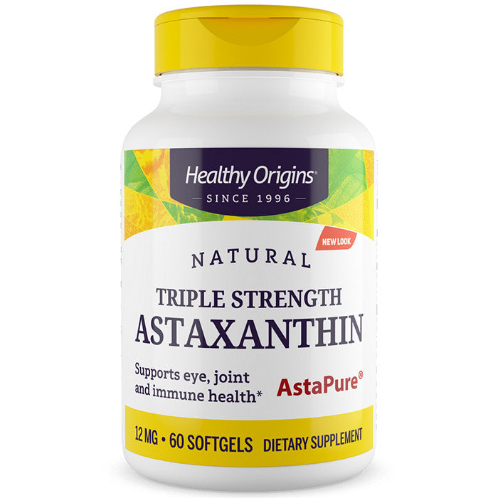 Triple Strength Astaxanthin, 12 mg, 60 Softgels, Healthy Origins