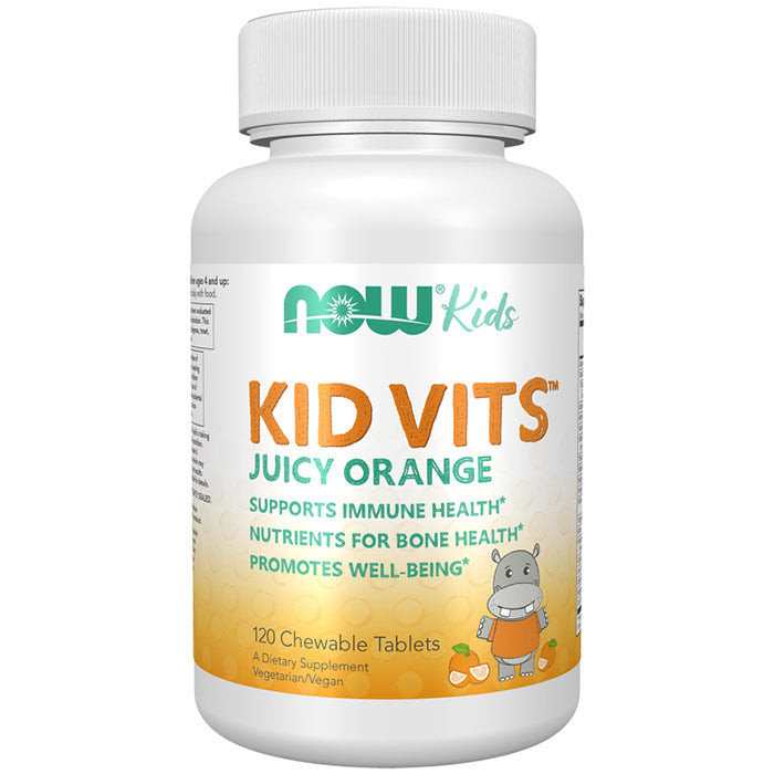 Kid Vits Juicy Orange Chewable Tablets, 120 Chewables, NOW Foods