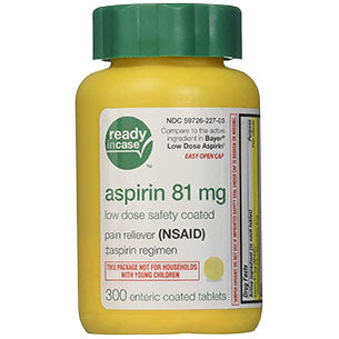 Low Dose Aspirin Enteric Coated 81 mg, 300 Tablets, Life Extension