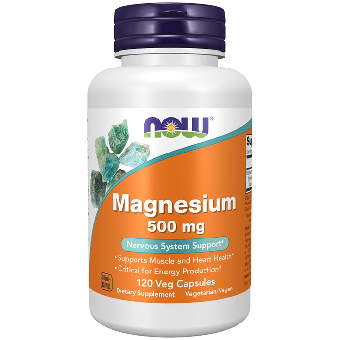 Magnesium 500 mg, 120 Veg Capsules, NOW Foods