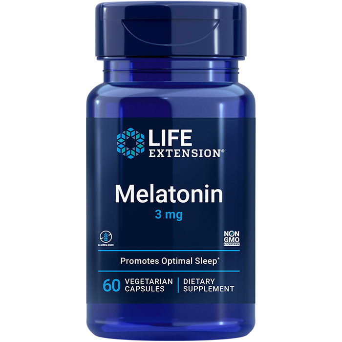 Melatonin 3 mg, 60 Vegetarian Capsules, Life Extension