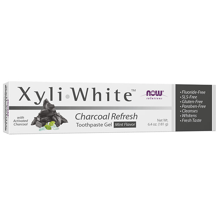 XyliWhite Charcoal Refresh Toothpaste Gel, Mint Flavor, 6.4 oz, NOW Foods