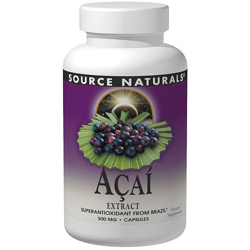 Acai Extract 500 mg Vegetarian, 60 Vegi Caps, Source Naturals