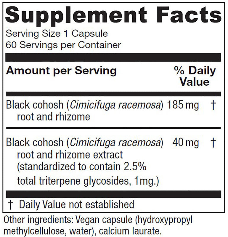 Black Cohosh, 60 Vegetarian Capsules, Vitanica