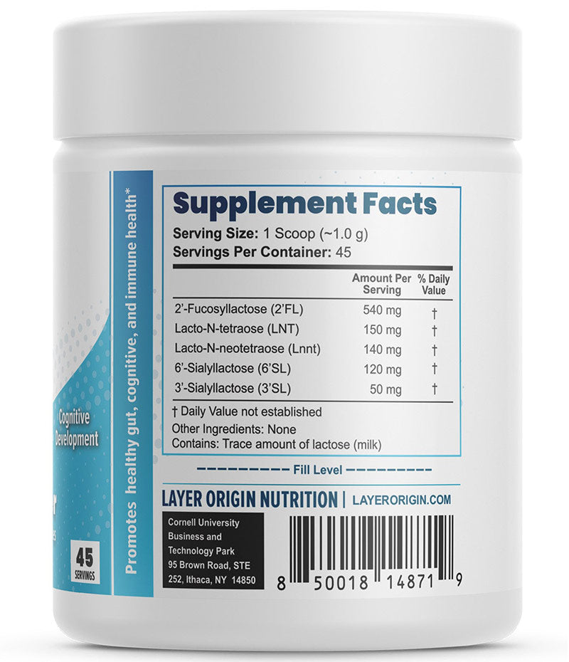 SuperHMO Prebiotic for Kids Powder - 5 HMOs, 45 Servings, Layer Origin Nutrition