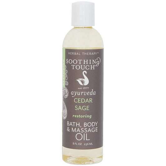 Bath, Body & Massage Oil, Cedar Sage, 8 oz, Soothing Touch