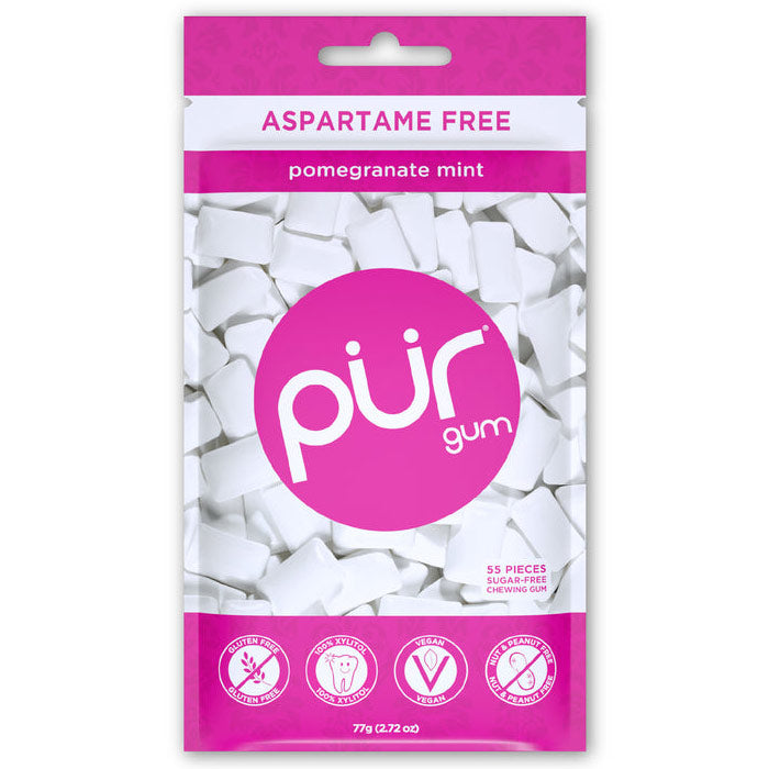 Chewing Gum - Pomegranate Mint, 55 Pieces, PUR