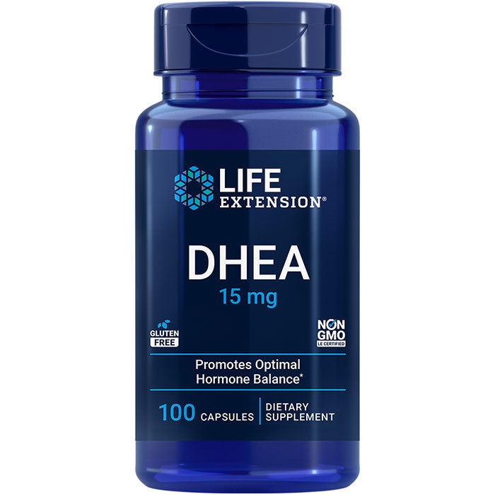 DHEA 15 mg (Dehydroepiandrosterone), 100 Capsules, Life Extension