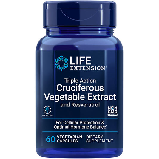 Triple Action Cruciferous Vegetable Extract with Resveratrol, 60 Vegetarian Capsules, Life Extension