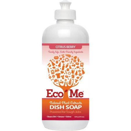 Eco-Me Dish Soap Liquid, Natural Plant Extracts, Citrus Berry, 16 oz