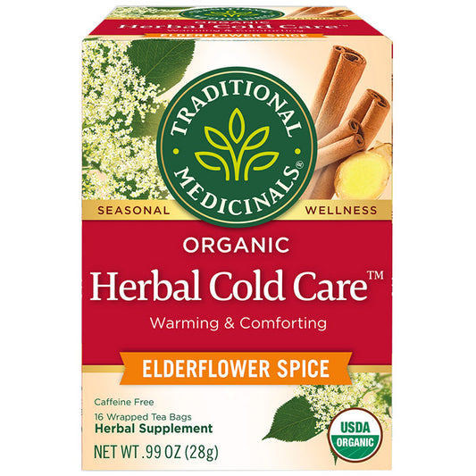 Organic Herbal Cold Care Tea, 16 Tea Bags, Traditional Medicinals Teas