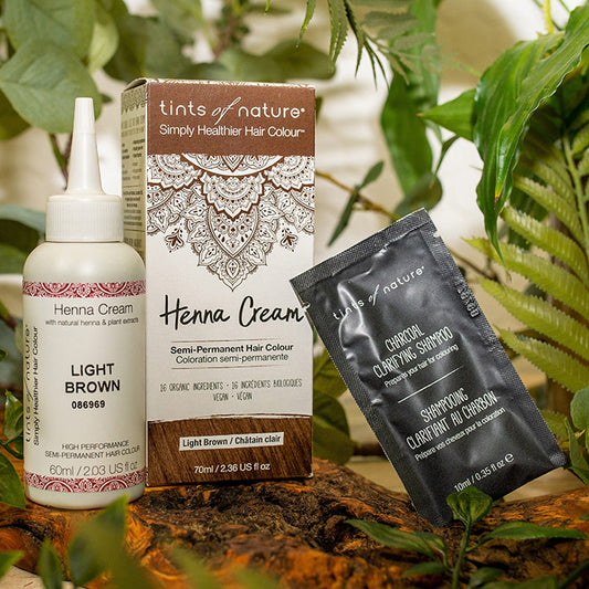 Henna Cream Semi-Permanent Hair Colour Light Brown, 2.46 oz, Tints of Nature