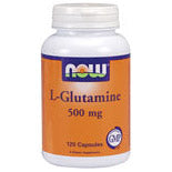 L-Glutamine 500mg Free Form 120 Caps, NOW Foods