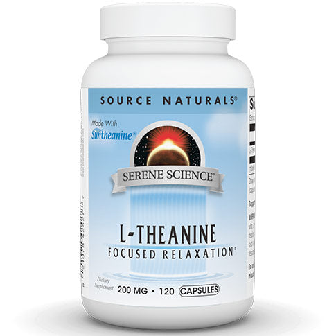 Serene Science L-Theanine 200 mg, Value Size, 120 Capsules, Source Naturals