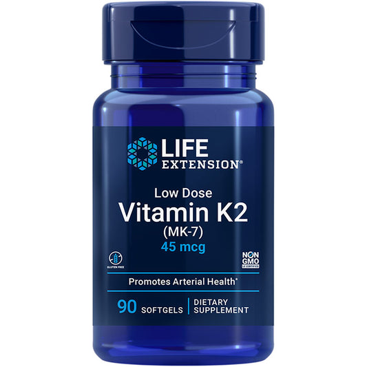 Low-Dose Vitamin K2, MK-7, 45 mcg, 90 Softgels, Life Extension