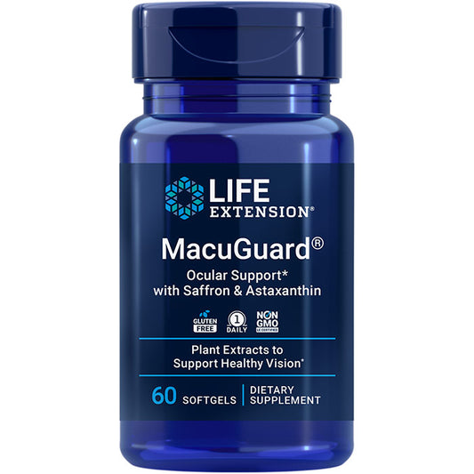MacuGuard Ocular Support with Saffron & Astaxanthin, 60 Softgels, Life Extension