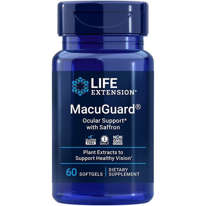 MacuGuard Ocular Support with Saffron, 60 Softgels, Life Extension