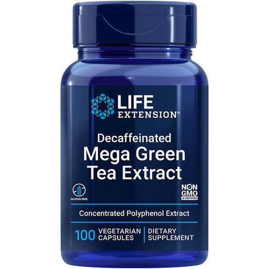Mega Green Tea Extract - Decaffeinated, 100 Vegetarian Capsules, Life Extension