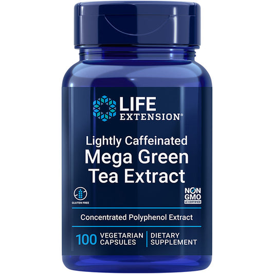 Mega Green Tea Extract - Lightly Caffeinated, 100 Vegetarian Capsules, Life Extension