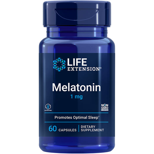 Melatonin 1 mg, 60 Capsules, Life Extension
