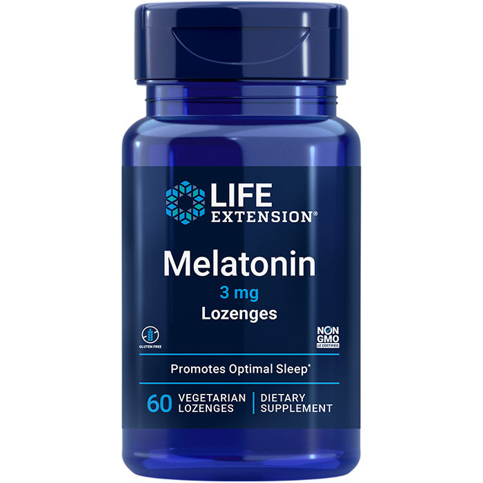 Melatonin 3 mg, 60 Vegetarian Lozenges, Life Extension