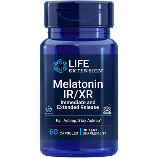 Melatonin IR/XR 1.5 mg, All-Night Support, 60 Capsules, Life Extension