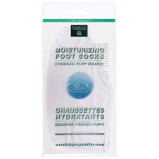 Moisturizing Foot Socks Solid Color-White 1 pair from Earth Therapeutics