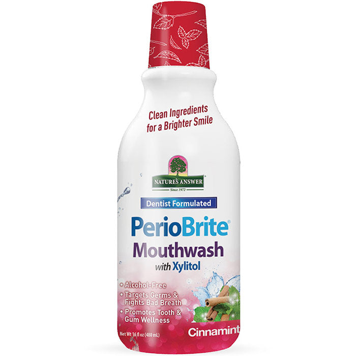 PerioBrite Natural Mouthwash - Cinnamint, 16 oz, Nature's Answer