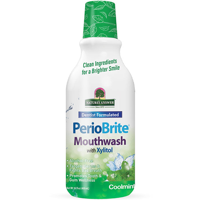 PerioBrite Natural Mouthwash - Coolmint, 16 oz, Nature's Answer
