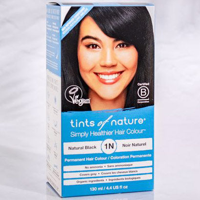 Permanent Hair Colour 1N Natural Black, 4.4 oz, Tints of Nature