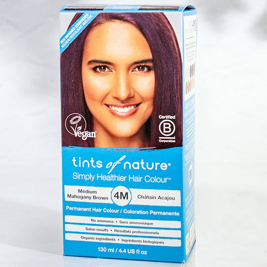 Permanent Hair Colour 4M Medium Mahogany Brown, 4.4 oz, Tints of Nature