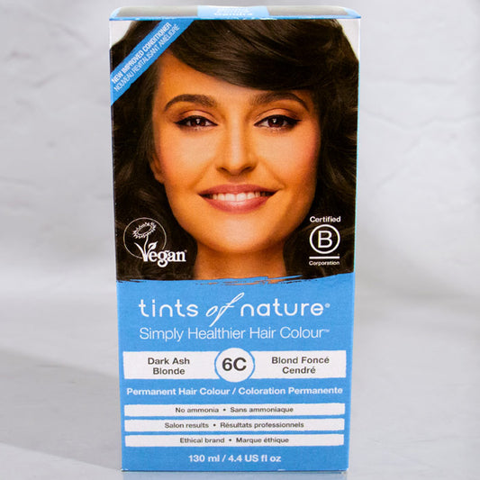 Permanent Hair Colour 6C Dark Ash Blonde, 4.4 oz, Tints of Nature