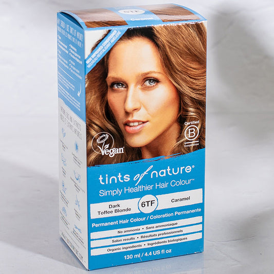 Permanent Hair Colour 6TF Dark Toffee Blonde, 4.4 oz, Tints of Nature