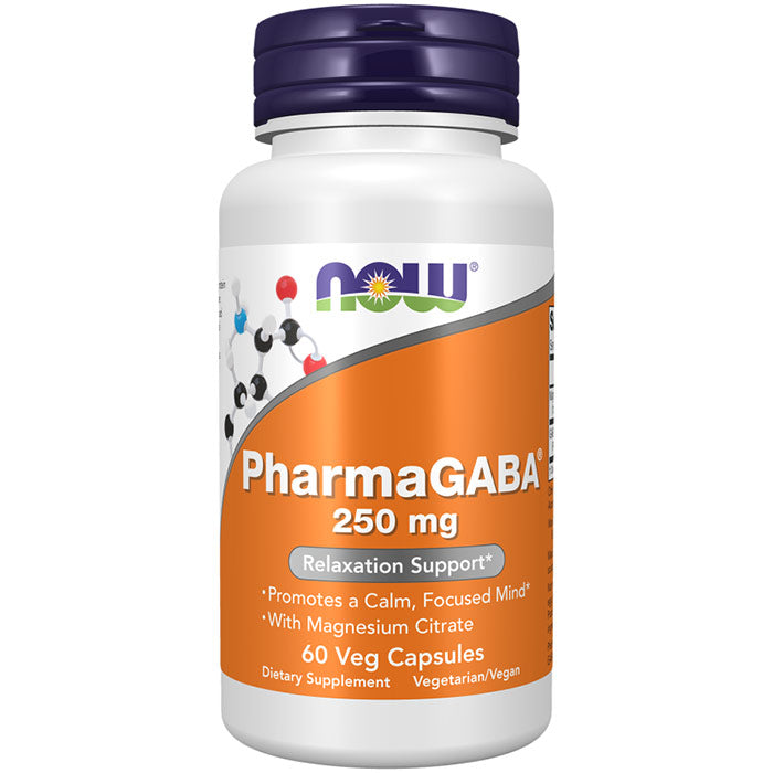 PharmaGABA 250 mg, 60 Veg Capsules, NOW Foods