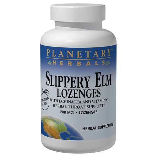 Slippery Elm Lozenge 200 mg Tangerine, 100 Lozenges, Planetary Herbals