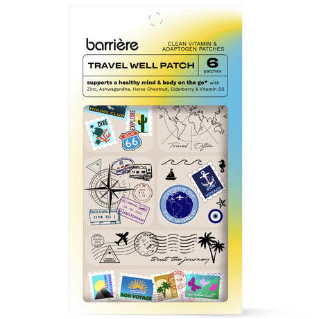 Travel Well Patch - Global Traveler, Clean Vitamin & Adaptogen Transdermal Patches, 6 Pack, Barriere