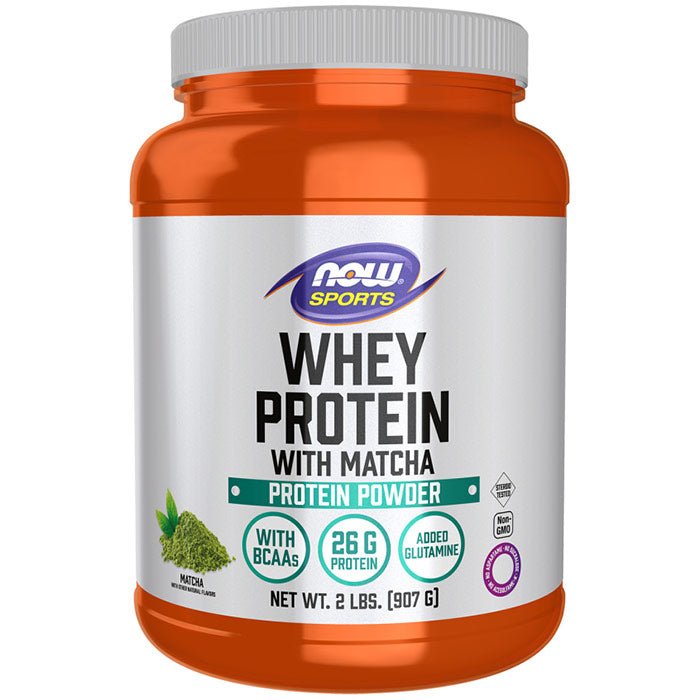 Whey Protein with Matcha Powder, 2 lb (907 g), NOW Foods