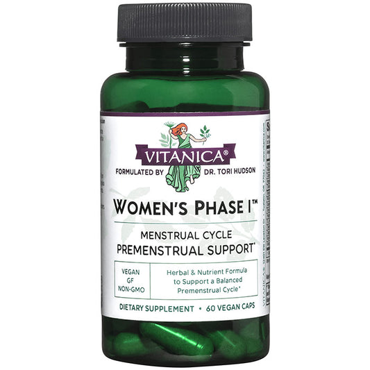 Women's Phase I, Premenstrual Support, 60 Vegetarian Capsules, Vitanica