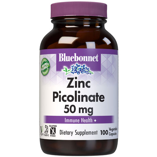 Zinc Picolinate 50 mg, 100 Vegetable Capsules, Bluebonnet Nutrition