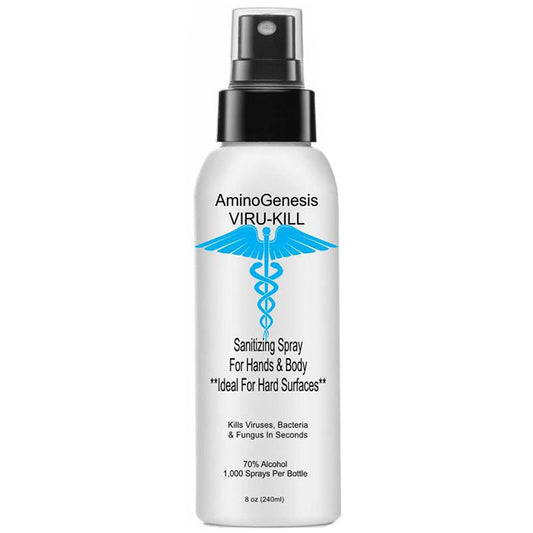 AminoGenesis Viru-Kill Sanitizing Spray with 70% Alcohol, 8 oz