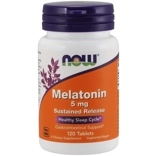 Melatonin 5 mg Sustained Release, 120 Tablets, NOW Foods