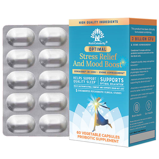 Optimal Stress Relief & Mood Boost, 60 Vegetable Capsules, NutriCelebrity
